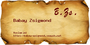 Babay Zsigmond névjegykártya