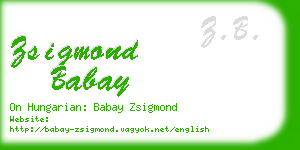 zsigmond babay business card